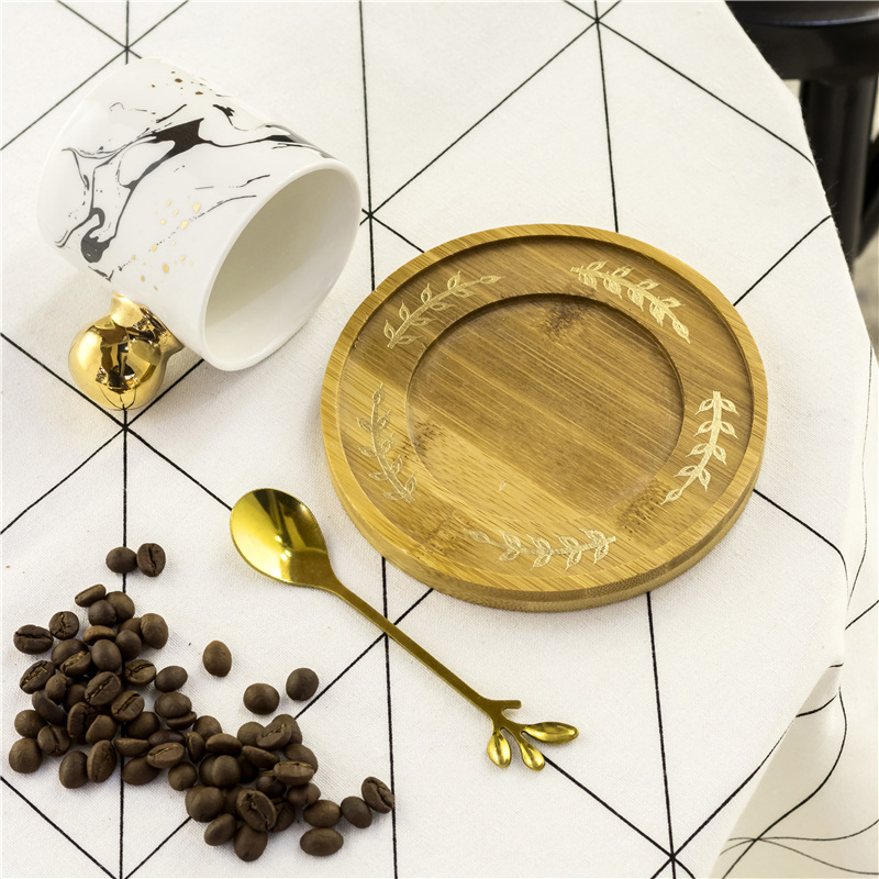 新款水墨画陶瓷杯杯勺套装创意家用喝水水杯马克杯礼物批发详情11