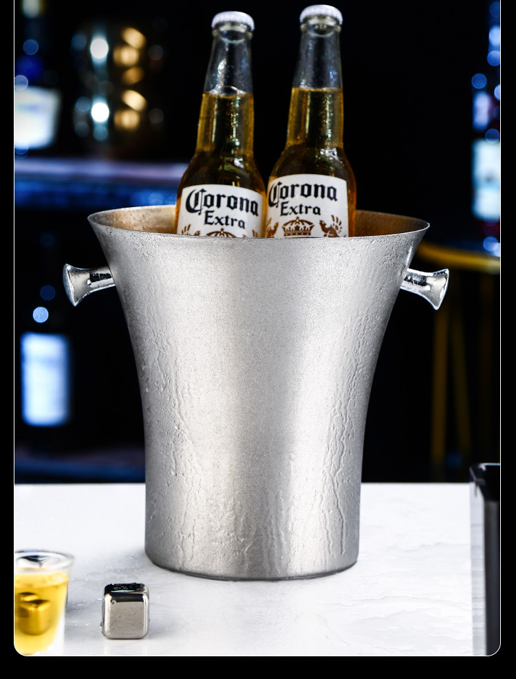 Stainless steel beveled ice bucket, KTV and bar supplies, champagne bucket, beer bucket, wine bucket, ice granule bucket, ice bucket, metal ice bucket, stainless steel beer bucket, stainless steel ice bucket, hotel supplies pic 6