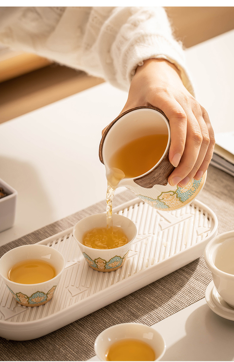 Travel Kung Fu tea set, portable storage bag, outdoor business trip camping, quick guest cup, teapot and tea drinking equipment pic 13