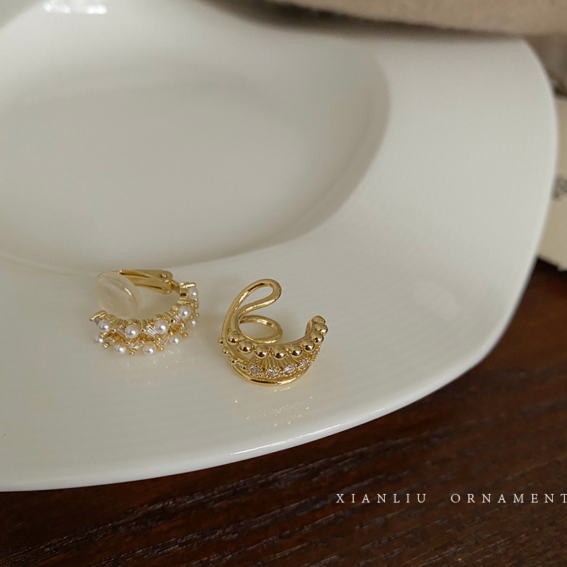 感锆石珍珠耳夹无耳洞气质耳骨夹复古耳饰耳骨夹2022年新款潮详情38