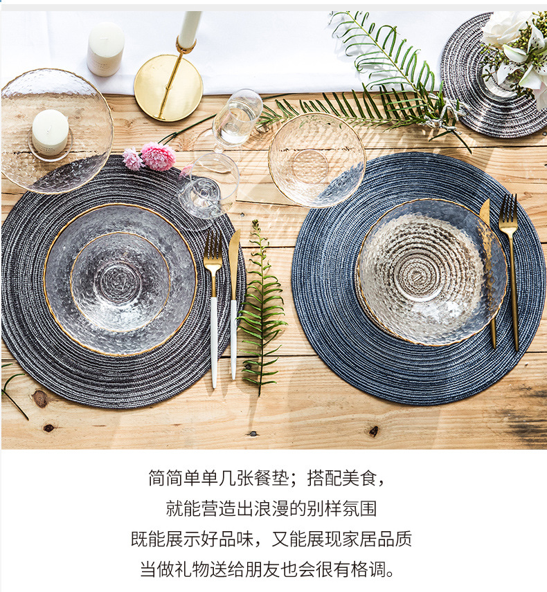 D-HOME Nordic style cotton-like placemats, round ramie woven coasters, heat-insulating plate pads, decorative prop pads, household heat-resistant pads, waterproof, anti-slip, oil-resistant, heat-resistant and wear-resistant pic 15