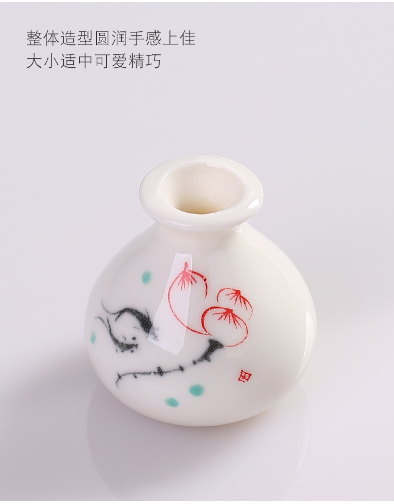 Xiaoyin Ceramic Creative Mini Ceramic ornaments, hotel furniture and supplies, small vases, living room small plate decorations, modern and simple pic 10
