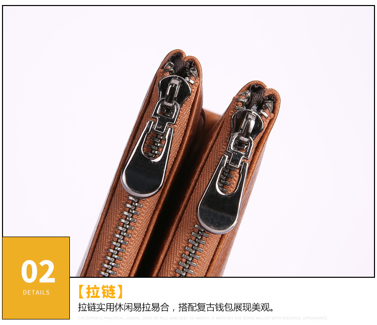 复古真皮女士钱包 韩版时尚手机包头层牛皮rfid长款钱包 purse详情44