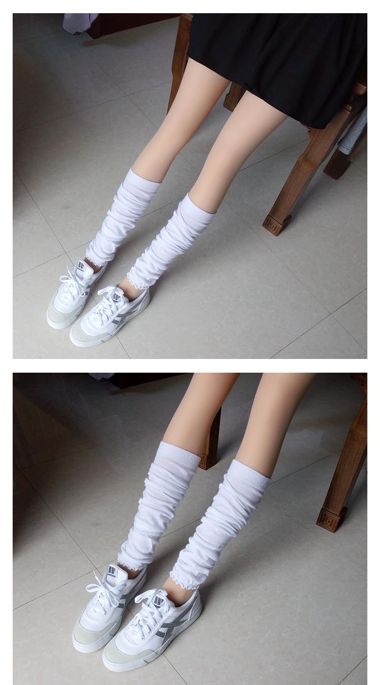 Spring and summer ultra-thin transparent sun protection thigh-high socks, knee-length knitted yoga, dance, cycling socks, air-conditioned room warmth and leg protection pic 19