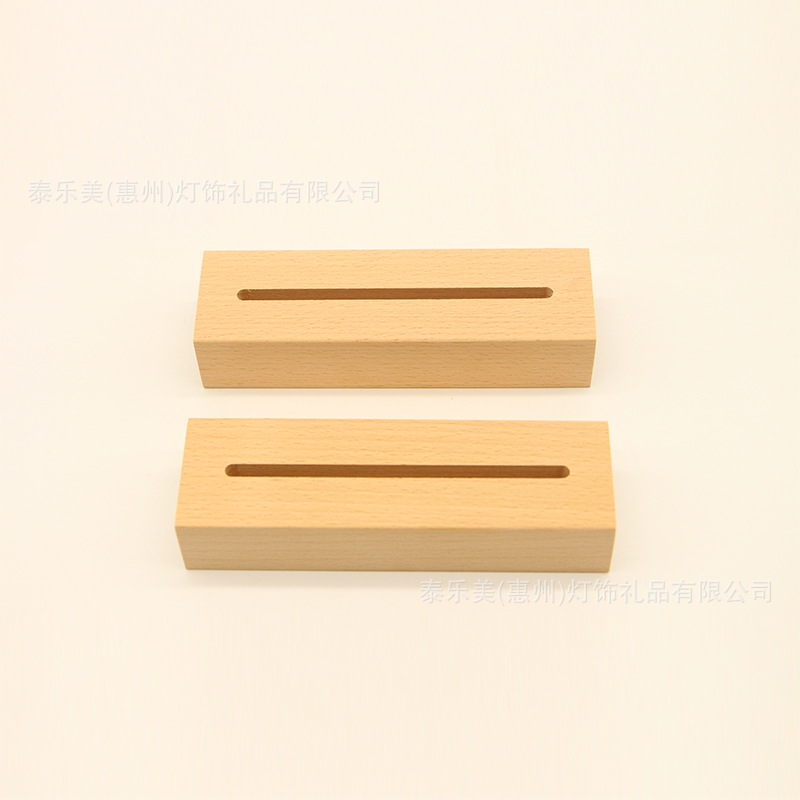 实木发光底座现货木质长方形diy小夜灯底座批发暖光中式木头底座详情2