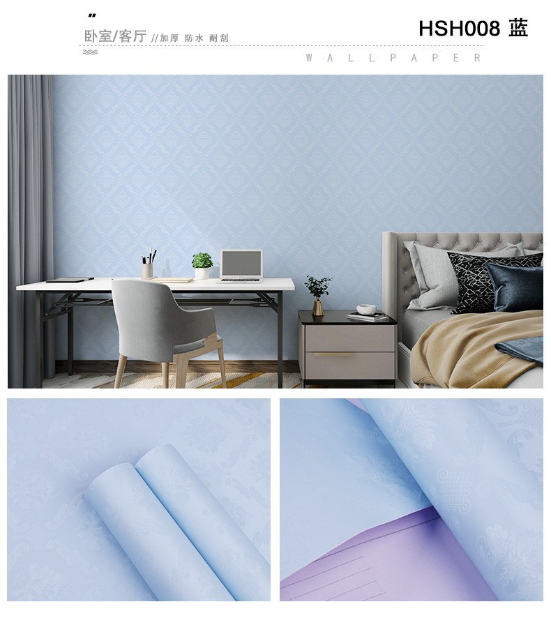 自粘墙纸自粘pvc纯色加厚卧室防水防潮直播背景自粘批发壁纸素色详情40