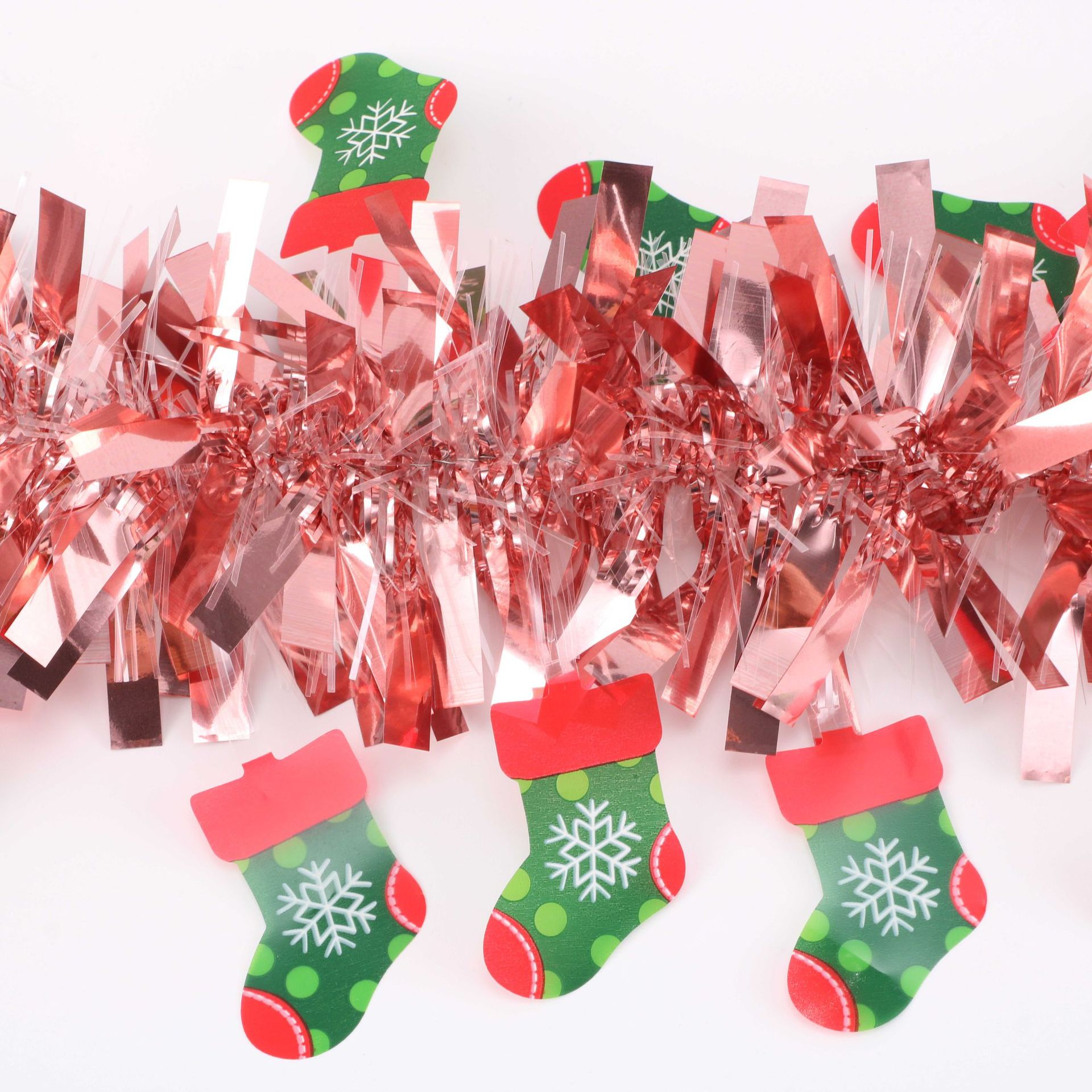 Cross-border Amazon Christmas tree, Christmas decorations, garlands, rattan strips, festival decoration, garlands, colorful strips, wool strips pic 2