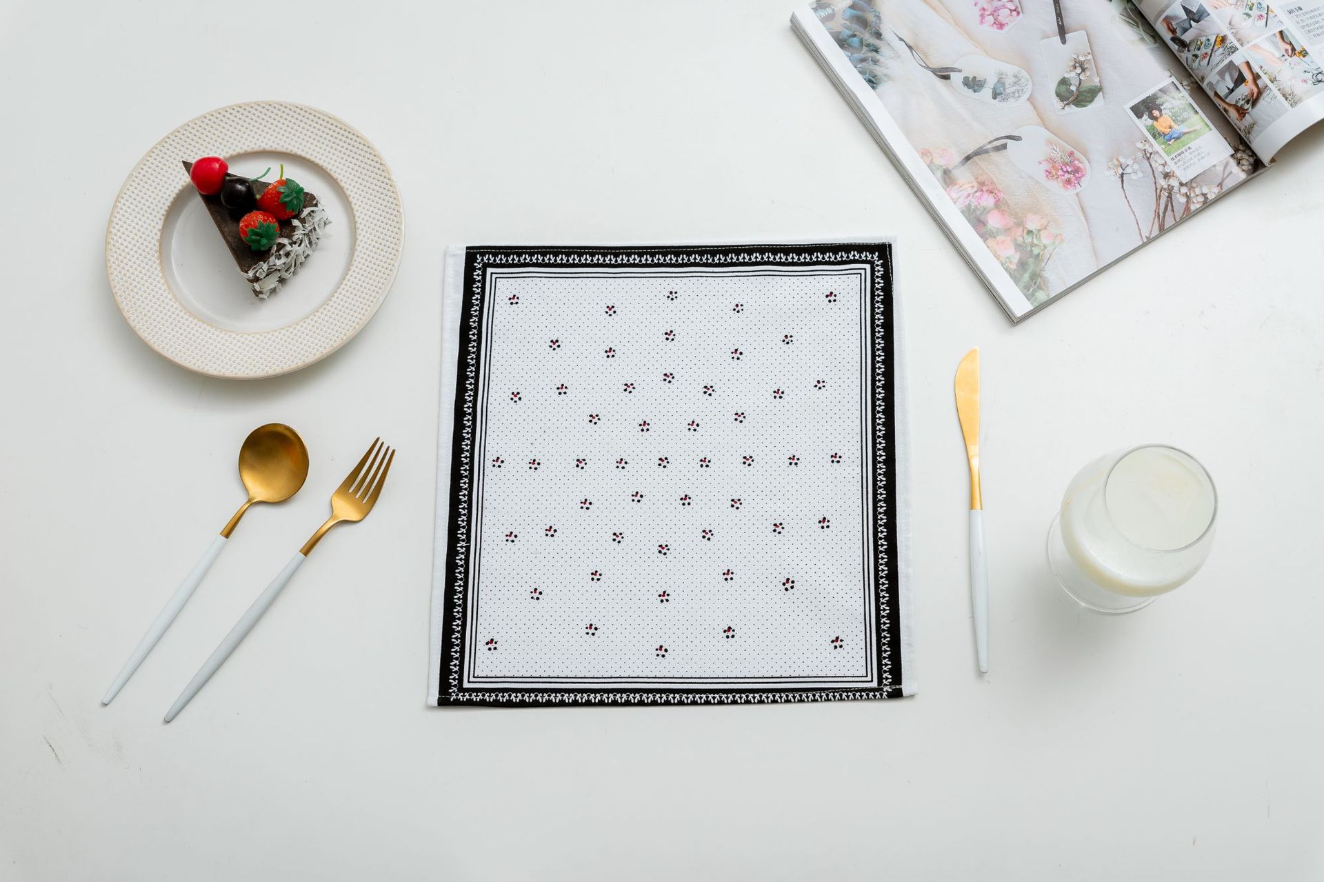 Nordic-style tea towels, placemats, cotton and linen fabric napkins, square home anti-slip napkins, cross-border food background cloth pic 14