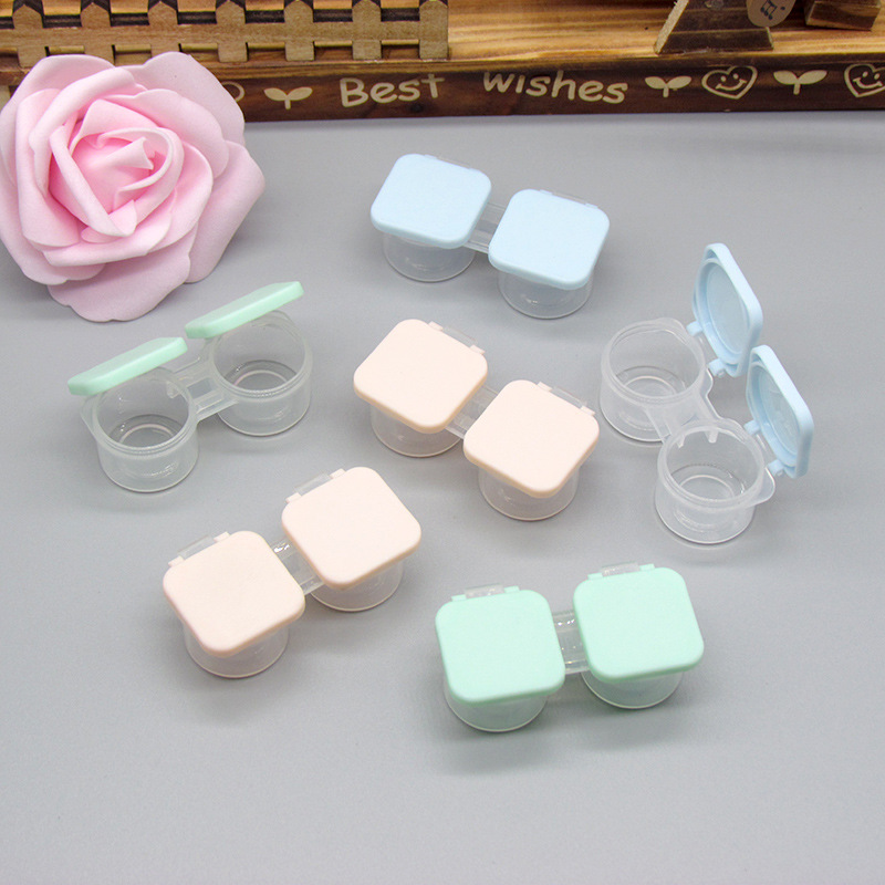 Portable dual-box flip contact lens case, independent press dual-box, convenient to use, three colors available, specially for foreign trade pic 28