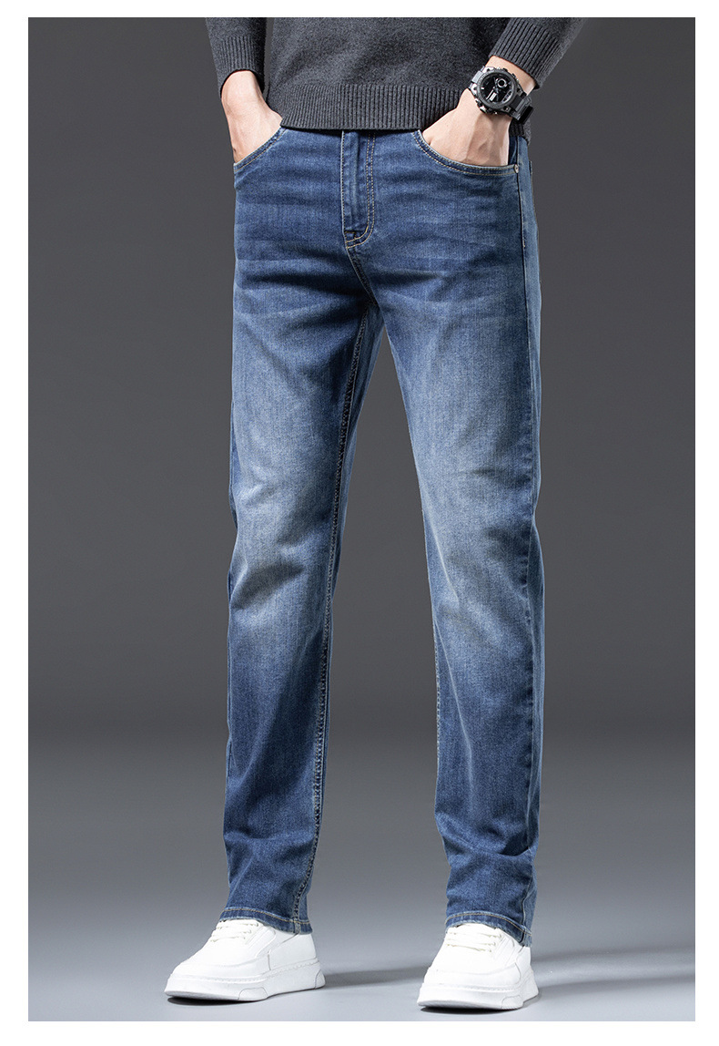 高端潮流牛仔裤男士秋冬新款轻奢时尚修身小脚百搭弹力休闲长裤子详情26