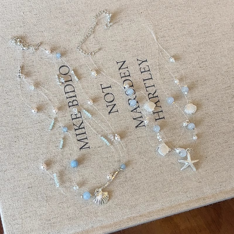 海边沙滩度假风贝壳轻奢项链ins小众设计感配饰编织绳甜美锁骨链详情18