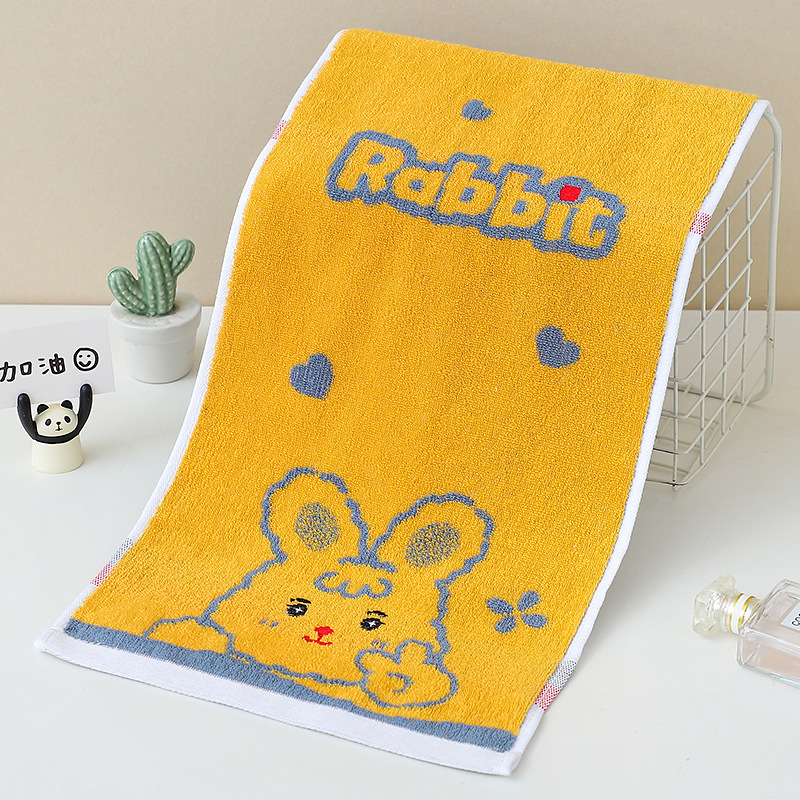 Toalla de algodón toalla cuadrada de dibujos animados colgante absorbente para niños 100% algodón cute toalla pequeña toalla para bebés y niños guardería toalla pic 2