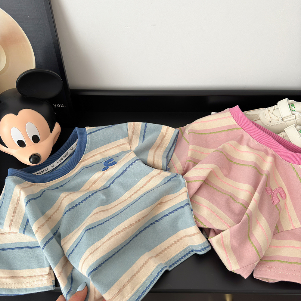 立体刺绣儿童新款短袖T恤夏装宽松韩版上衣休闲打底衫批发代发详情12