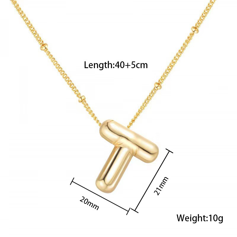 臻茫跨境钛钢网红爆款好看不锈钢项链常规派对气球字母吊坠项链女详情23