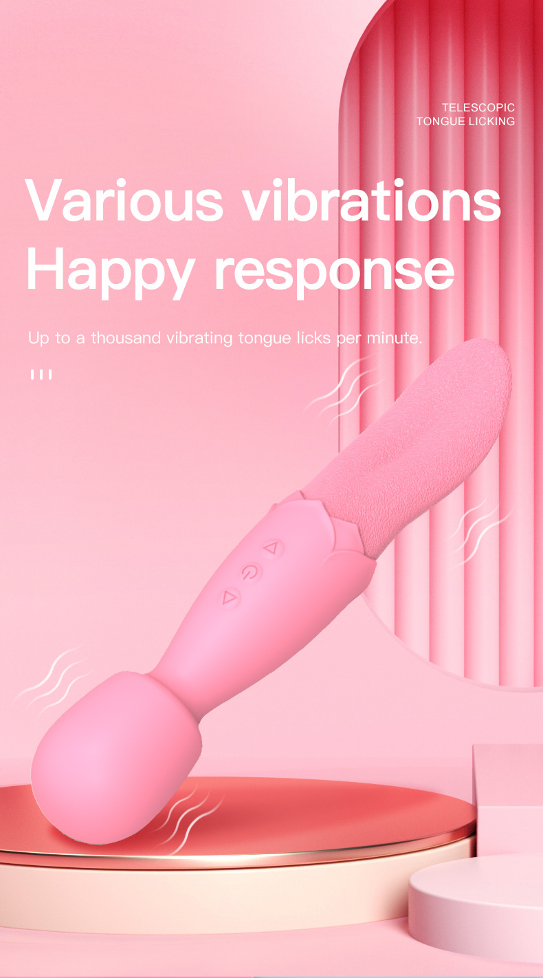 成人情趣性用品双头AV棒舌舔震动按摩器女用自慰器具详情5