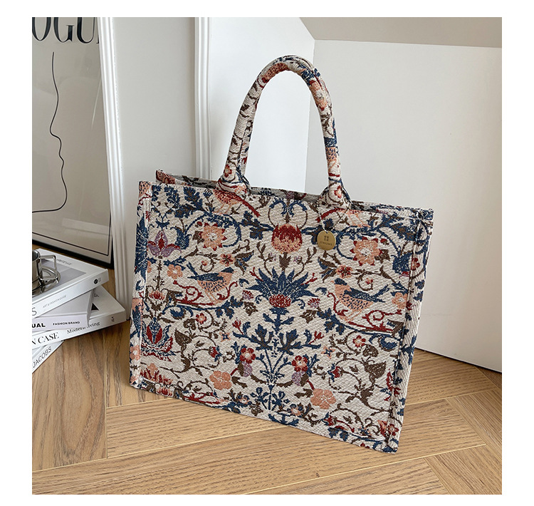 秋冬大包大容量单肩包包女2022新款个性绣花手拎包小众时尚托特包详情29