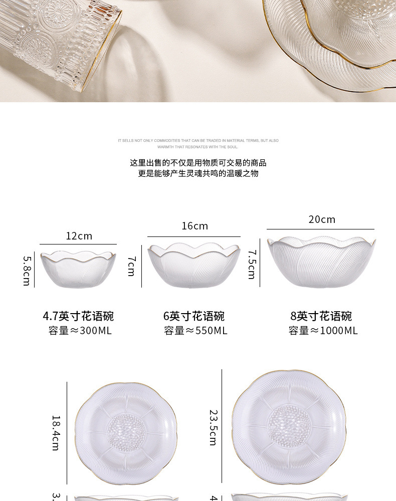 透明水果篮客厅猫厨网红玻璃水果盘家用简约现代高颜值甜品碗点心详情5