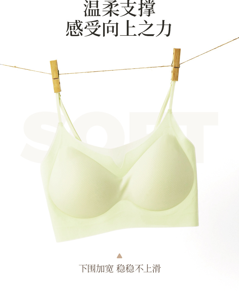 女士文胸春夏薄款软支撑内衣小胸聚拢无钢圈透气背心运动胸罩详情5