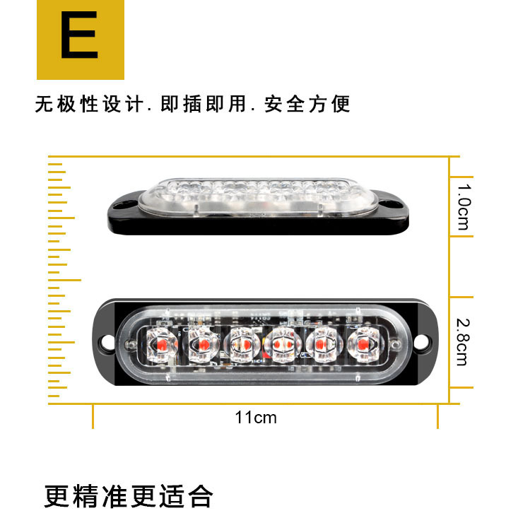 Car wireless remote control 12V one tow four red and blue grille flashing light 24LED ultra-bright high-power chassis light warning light flashing pic 4