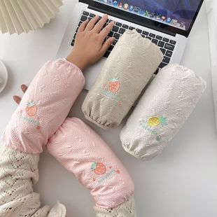 Cute warm hand sleeves for women, long work anti-dirt sleeves, student sleeves, winter two-in-one plush gloves sleeves pic 12