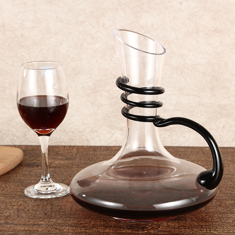 Factory direct sales of slanted wine-wound decanter set, made of glass with high transparency, wine glass decanter set pic 8