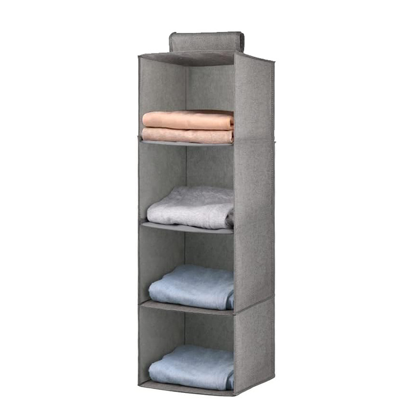 Three-layer foldable wardrobe storage hanging bag, Amazon hanging storage bag, clothing and sweater organization and storage rack pic 2
