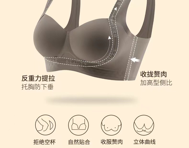 无痕内衣薄款提拉上托女小胸聚拢显大无钢圈舒适透气收副乳文胸罩详情9