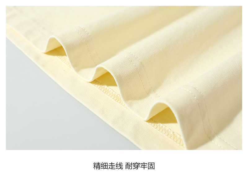 A 250-gram pure cotton off-the-shoulder threaded cuff round-neck long-sleeved T-shirt for women, featuring a loose, color-blocked base layer pic 12