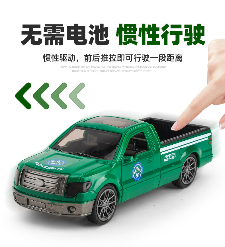 严选可定制惯性大号皮卡车儿童开门小汽车宝宝救援玩具车模型批发详情12