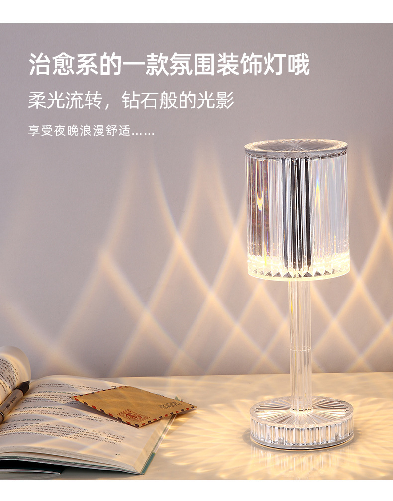 Cross-border Gatsby crystal table lamp, Spanish ambient light, hotel diamond romantic and warm led display piece pic 18