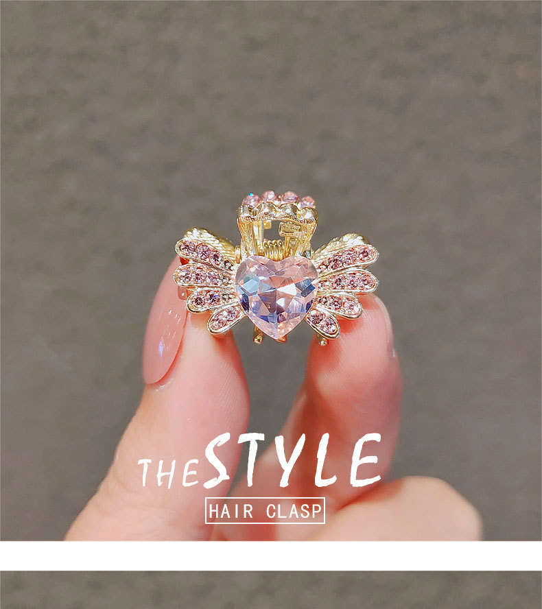 日韩可爱仿水晶发夹少女翅膀水钻发抓ins抓夹顶夹刘海发卡夹子详情3