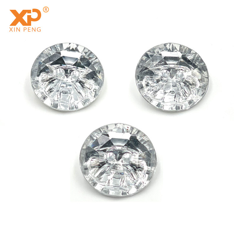 Factory wholesale sofa furniture decoration crystal two-eye transparent acrylic soft package sofa buttons in stock pic 3