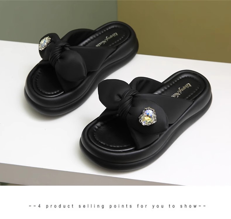 2024年夏季外穿舒适新款时尚休闲百搭厚底一字拖蝴蝶结女士凉拖鞋详情23