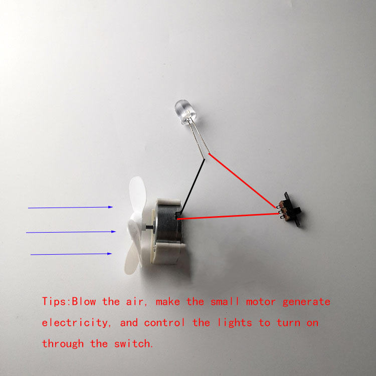 科学小实验风能发电套装学生串联电路接线物理电池盒电珠导线DY制作学生小实践动手能力开发智力开发详情5