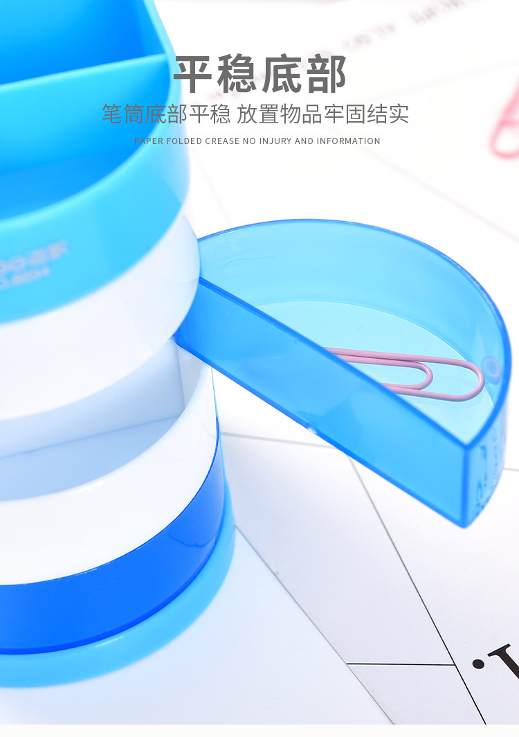 Wholesale three-layer multi-compartment rotating pen holder, desktop multi-functional storage box, large-capacity pen barrel, office and study supplies pic 8