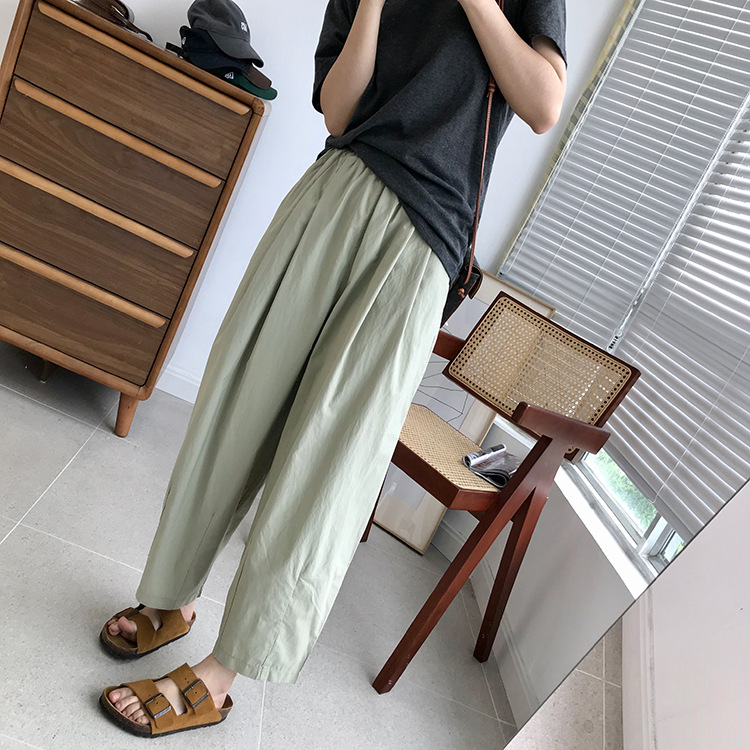 巨百搭轻薄透气酵洗棉小个子奶奶裤九分宽松显瘦休闲裤女夏季薄款详情8