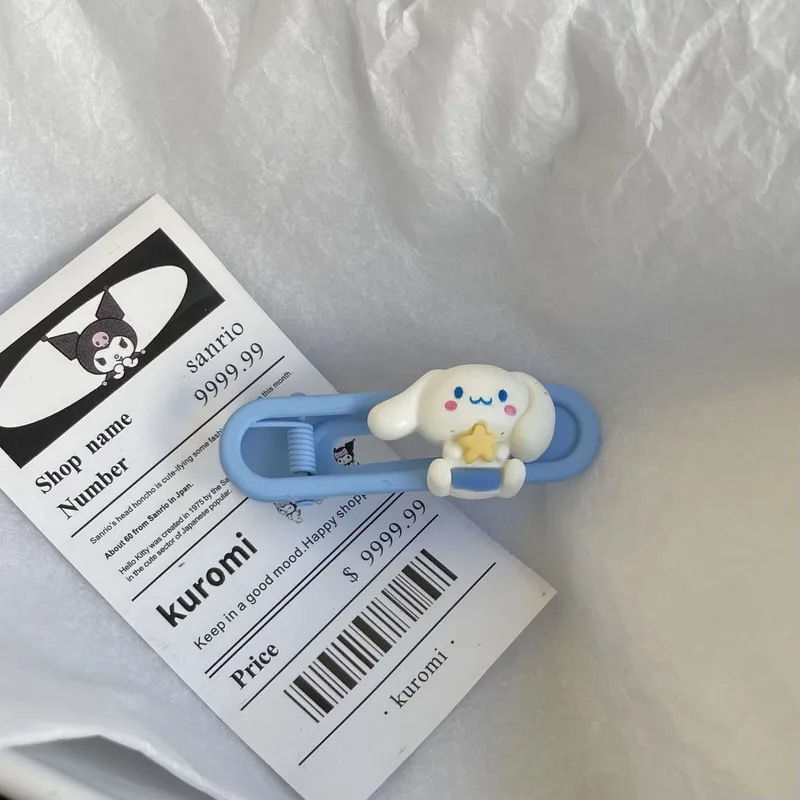可爱三丽鸥椭圆夹ins卡通糖果色学生少女心刘海边夹甜美发饰发夹详情5