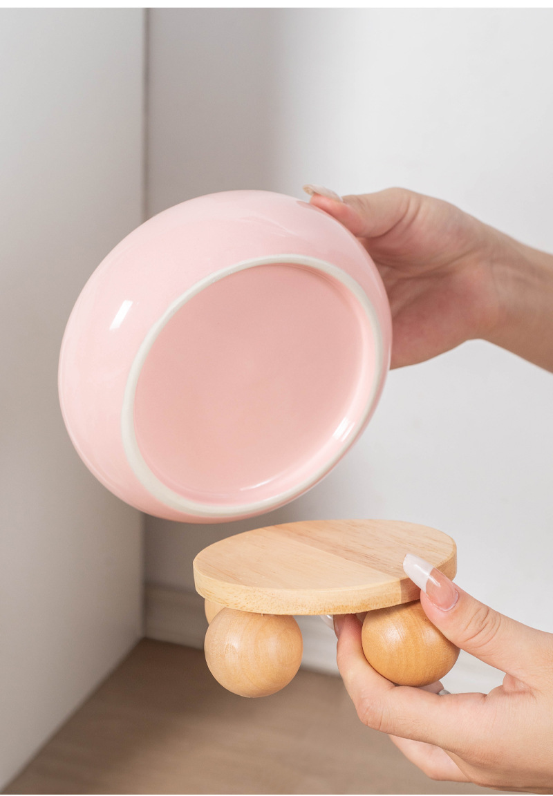 A cute circular ceramic cat bowl for protecting the cervical vertebrae, a high-legged cat food bowl, a cat food and rice bowl, a large-capacity wide-mouthed bowl pic 4