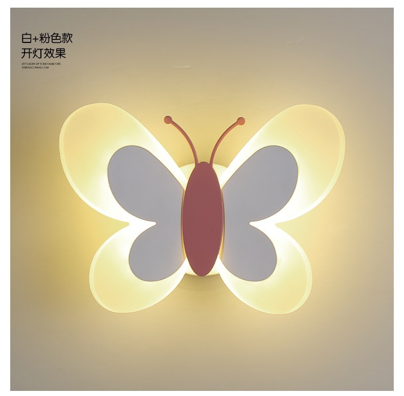 蝴蝶壁灯现代卧室床头灯客厅背景墙灯创意高级感艺术亚克力壁灯详情17