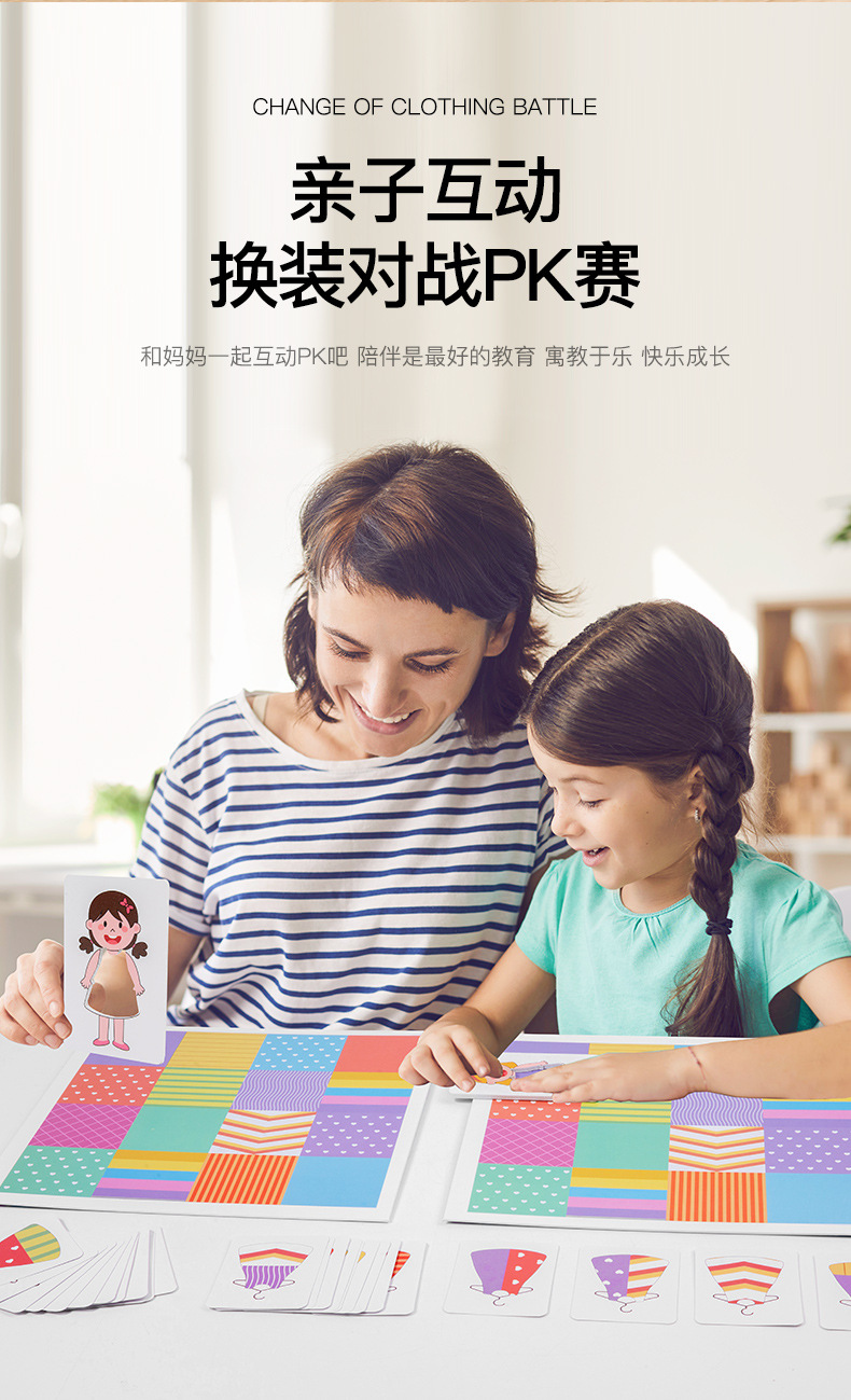 儿童换装双人互动游戏宝宝早教亲子互动思维逻辑训练桌游益智玩具详情2