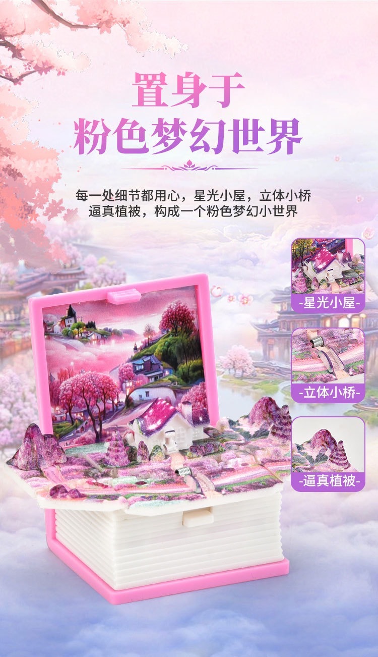 3D立体折叠爆弹书梦幻小屋书包挂件钥匙扣创意解压玩具小礼品批发详情8