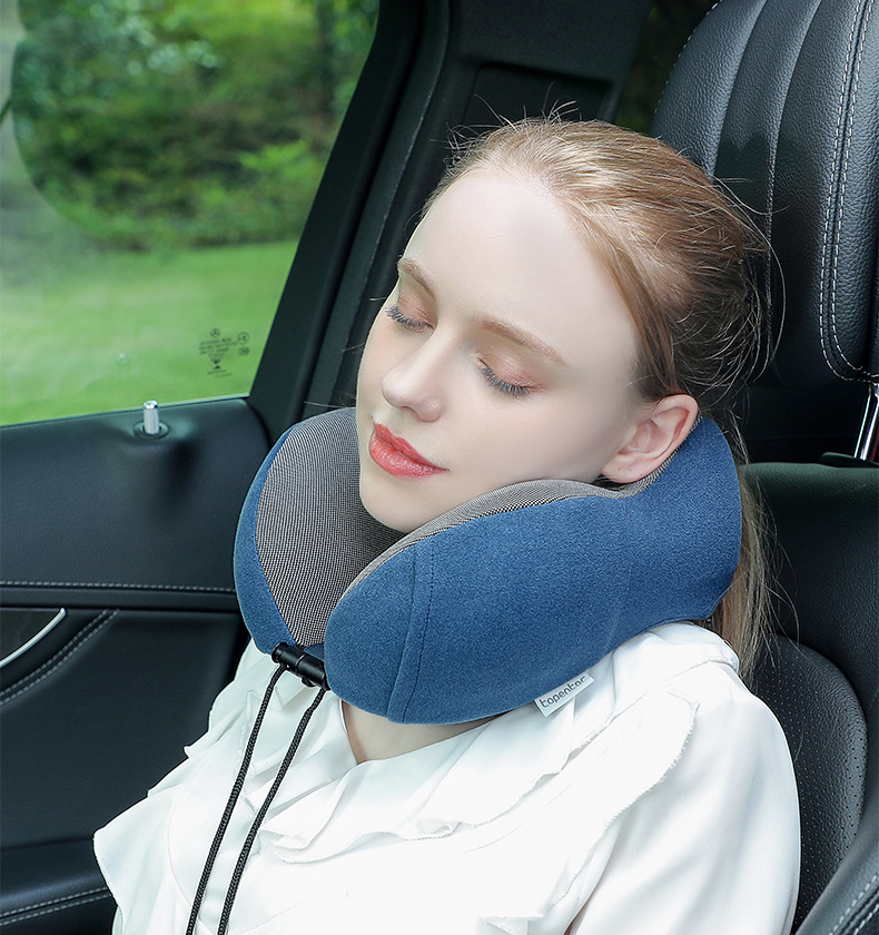Cross-border bestsellers: Magnetic fabric memory foam U-shaped pillow, airplane neck pillow, travel storage neck pillow, Logo available upon request pic 20