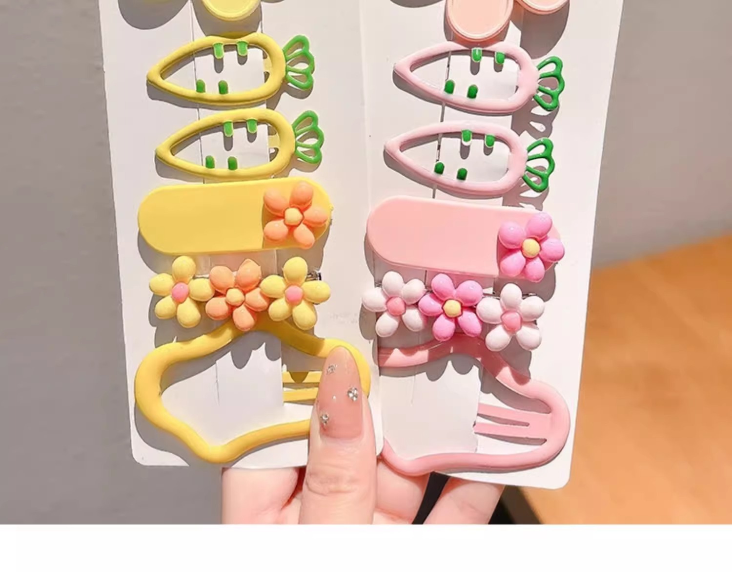 彩色花朵发夹边夹侧边刘海夹子可爱儿童宝宝头饰女童碎发bb夹发卡详情8