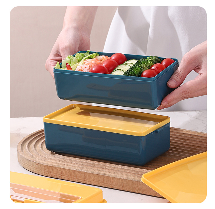 双层塑料饭盒上班族便当盒日式微波炉饭盒学生便携午餐盒分格饭盒详情19