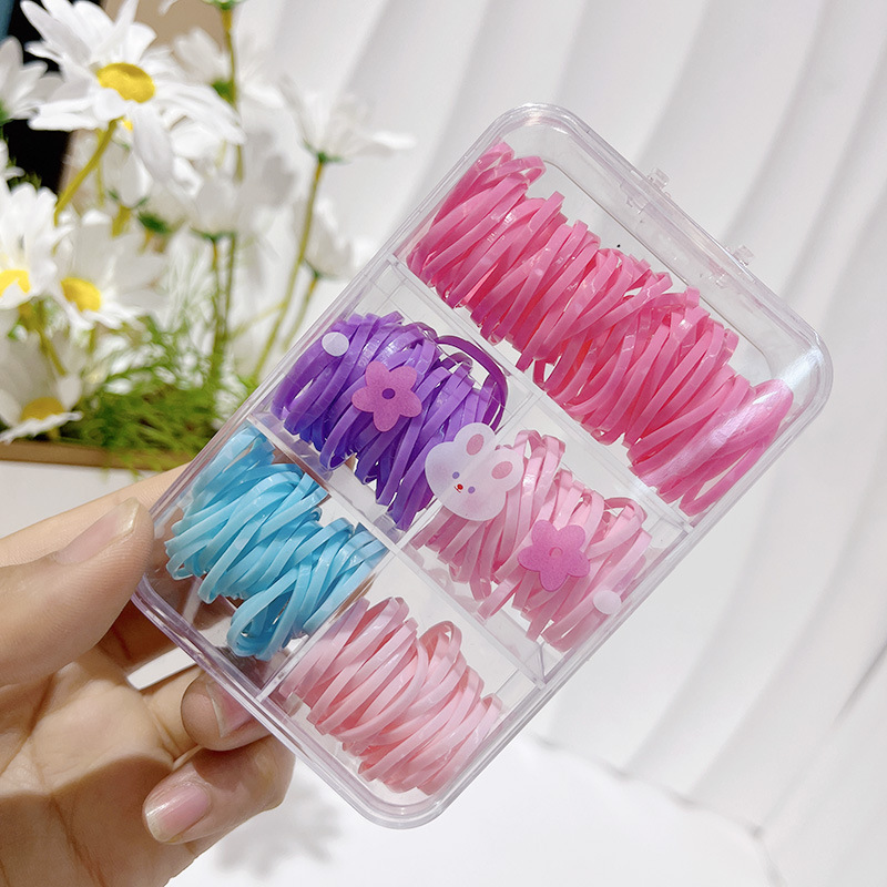 马克龙色盒装一次性皮筋彩色加厚长拉不断高弹力皮筋儿童小皮筋详情3