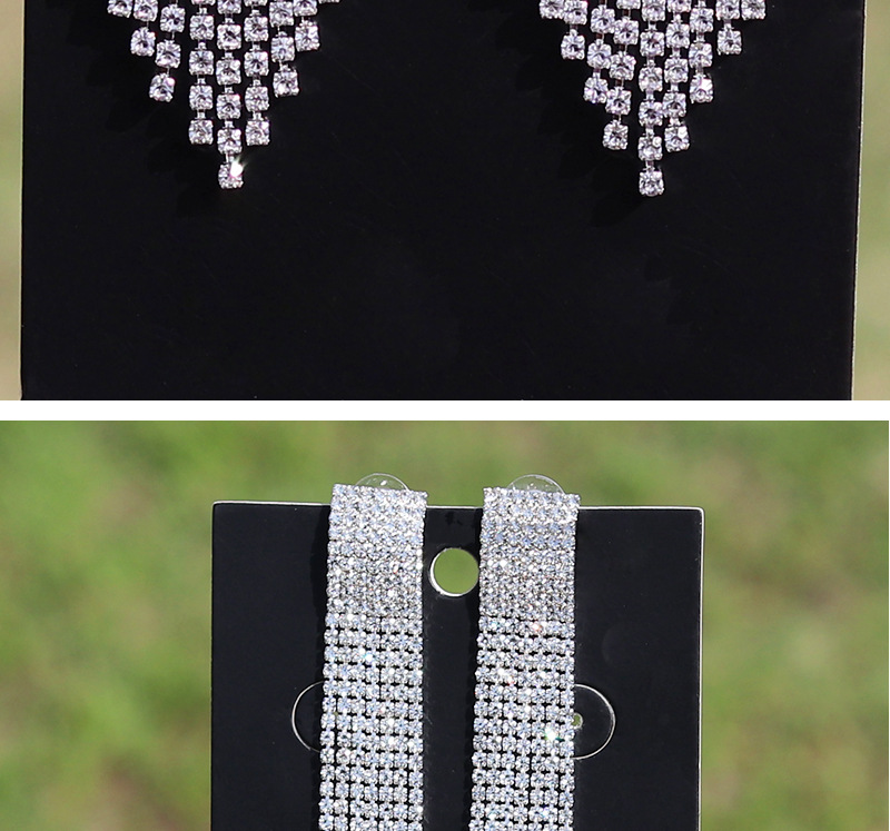 超闪爪链长款流苏耳环女欧美夸张几何形镶钻耳饰跨境货源环保饰品详情22