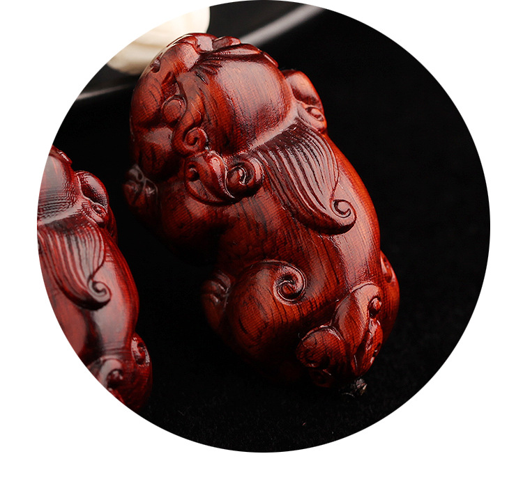 High-end, pure handcrafted, wealth-flowing PI Xiu, small-leaf rosewood, car keychains, car pendants, lanyard, small gifts pic 18