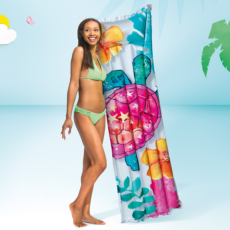 Wholesale of INTEX59720 transparent pop set float row single-person swimming pool inflatable float bed for photo-taking portable inflatable toys pic 4