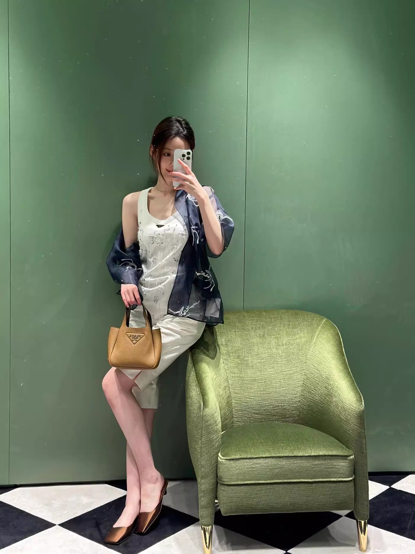 羊皮版~法式方头三角跟穆勒凉拖鞋女夏季真皮包头半拖鞋粗跟半托详情13