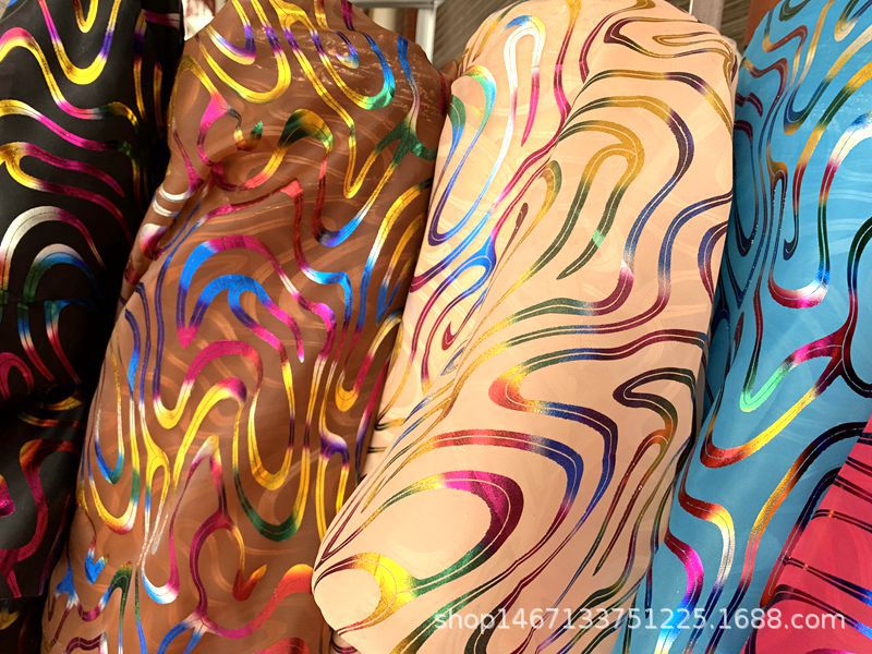 Wholesale of national trend polyester rainbow striped gauze fabric for headwear, hair accessories, headscarves, bags, packaging, Christmas gifts, toys, and gauze pic 11